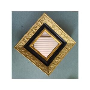 VTG LaBarge Style Accent Wall Mirror Gold Gilded Frame Hang Square or Diamond